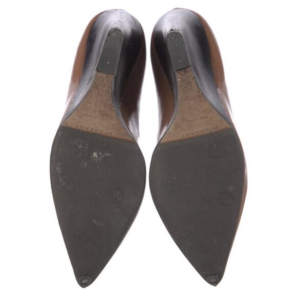 Burberry Prorsum Patent Leather Wedge Heel Pump Taupe Tan EU 38 US 8 EUC - Picture 4 of 4